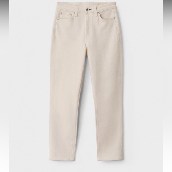 Rag & Bone Nina High Rise Ankle Cigarette Jeans, Ecru - Picture 3 of 14